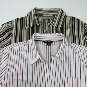 Women’s Striped Shirt Set‎ of 2 Tops Size Medium Croft & Barrow and George